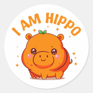 I am Hippo - Funny Hippo Classic Round Sticker