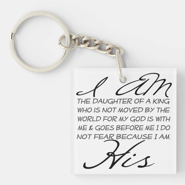 I am His Christian Inspiration Key Ring (Front)
