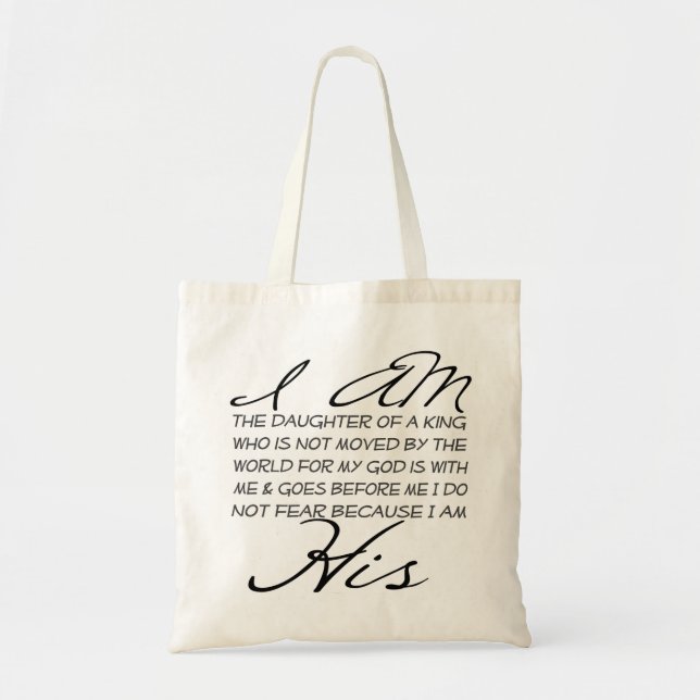 I am His Christian Inspiration Tote Bag (Front)