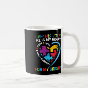 I Am His Voice Godson Autism Awareness Godmother B Coffee Mug