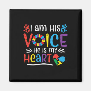 I Am His Voice He Is My Heart Autism Awareness Asd Magnet