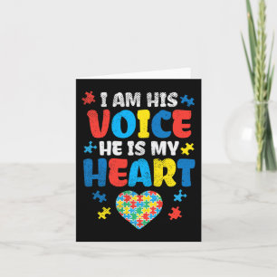 I Am His Voice He Is My Heart Autism Awareness ASL Card
