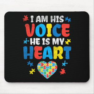 I Am His Voice He Is My Heart Autism Awareness ASL Mouse Pad