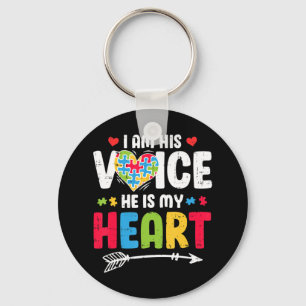I Am His Voice He Is My Heart Autism Awareness Aut Key Ring