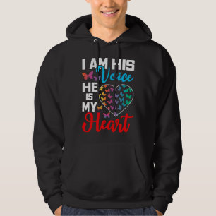 I Am His Voice He Is My Heart Autism Awareness Hoodie