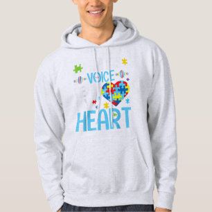 I Am His Voice He Is My Heart , Autism Awareness P Hoodie