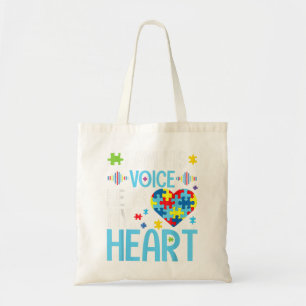 I Am His Voice He Is My Heart , Autism Awareness P Tote Bag