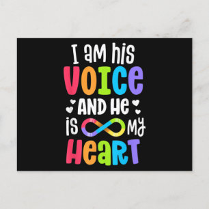 I Am His Voice He Is My Heart Autism Awareness Pre Postcard