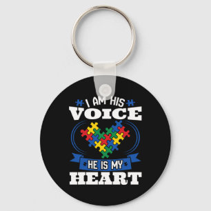I Am His Voice He Is My Heart Autism Awareness Son Key Ring
