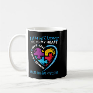 I am his voice he is my heart I wear blue for my b Coffee Mug