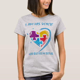I am his voice he is my heart I wear blue for my b T-Shirt