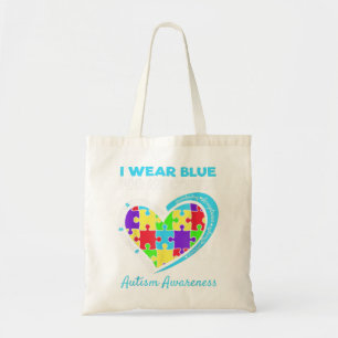 I am his voice he is my heart I wear blue for my C Tote Bag