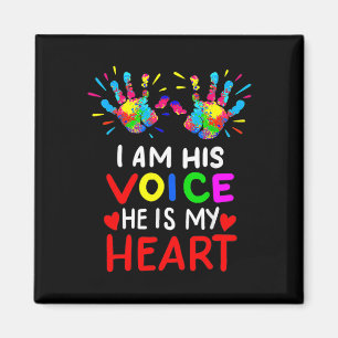 I Am His Voice He Is My Heart Mum Autistic Autism Magnet