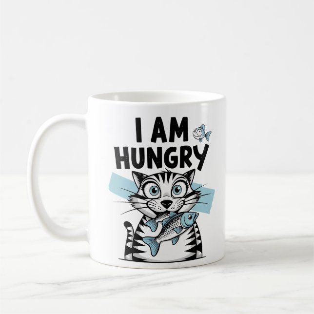 I am Hungry cat Coffee Mug (Left)