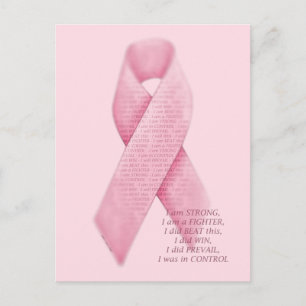I AM, I DID, I WAS - Cancer Pink Ribbon Postcard