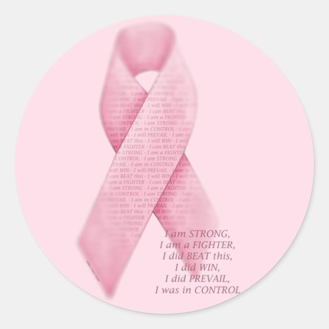 I AM, I DID, I WAS - Cancer Pink Ribbon Sticker (Front)