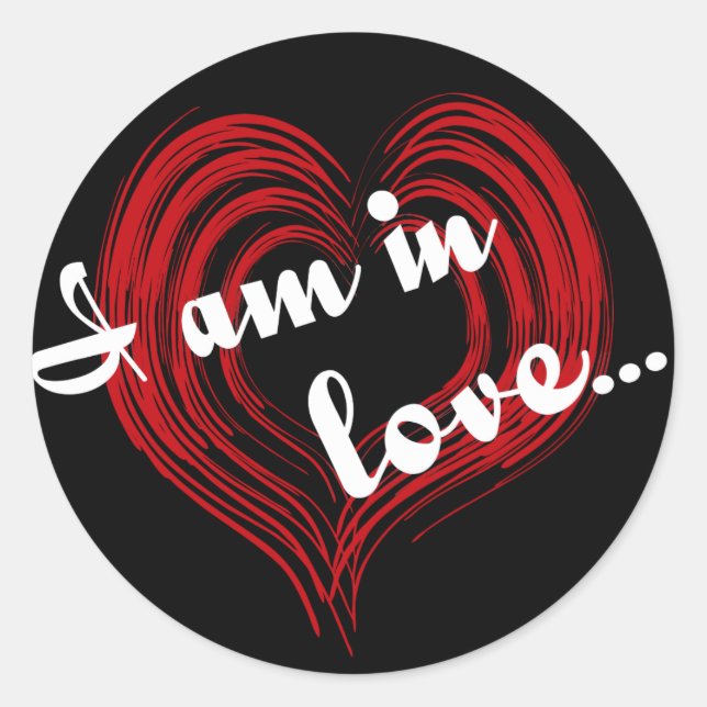 I am in love... classic round sticker (Front)
