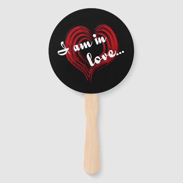 I am in love... hand fan (Front)
