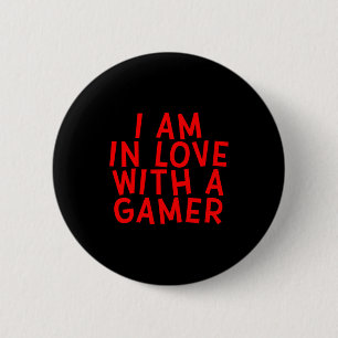 I Am In Love With A Gamer Cute Valentines Day Game 6 Cm Round Badge
