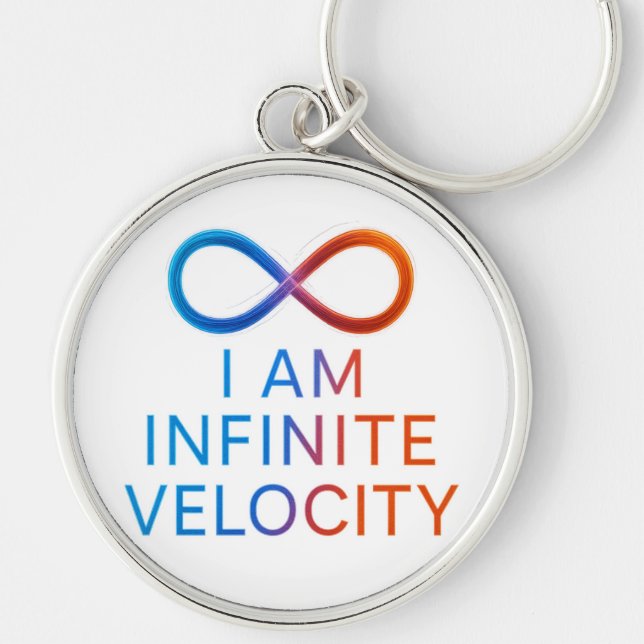 I AM Infinite Velocity – Quantum Energy Design Key Ring (Front)