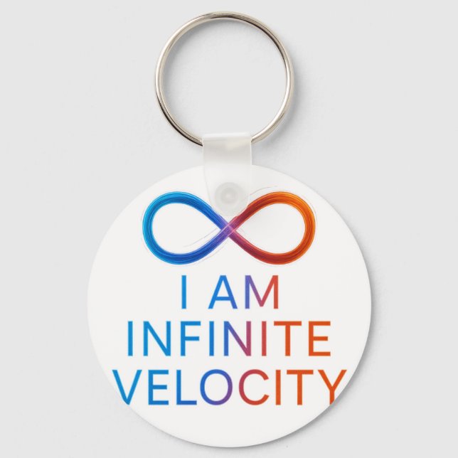 I AM Infinite Velocity – Quantum Energy Design Key Ring (Front)