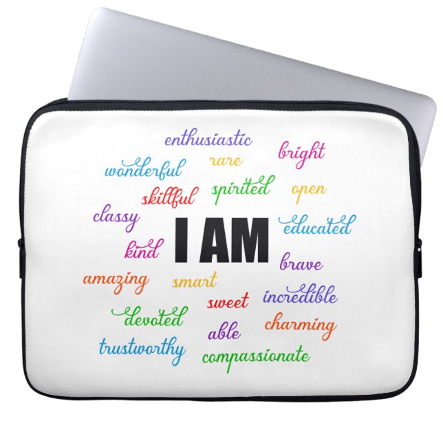 I Am Inspiration, Positive, Religious, Christian Laptop Sleeve (Front)