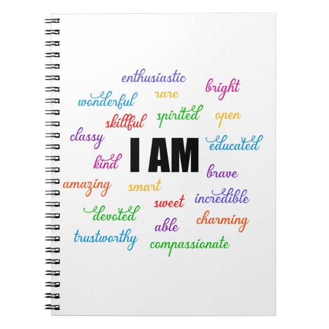 I Am Inspiration, Positive, Religious, Christian Notebook (Front)