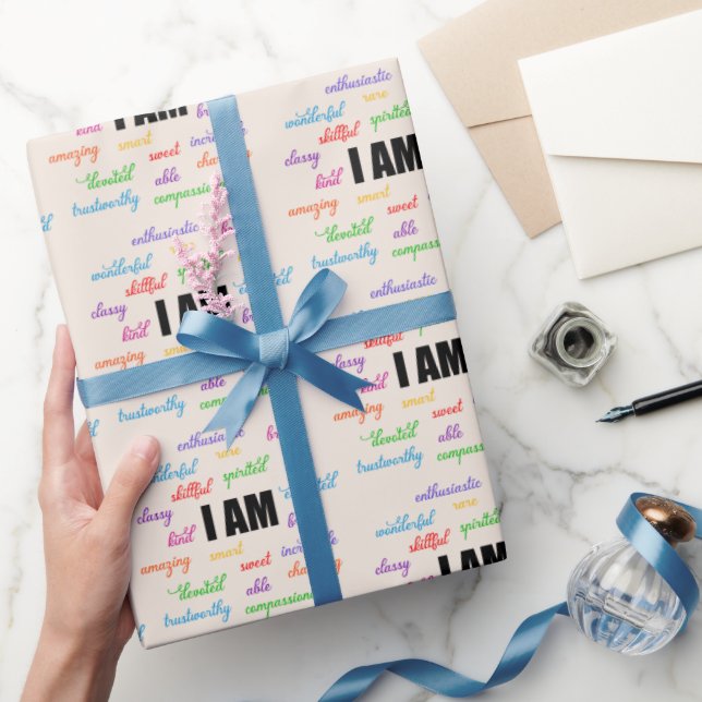 I Am Inspiration, Positive, Religious, Christian Wrapping Paper (Gifting)