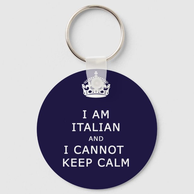 i am italian i cant not keep calm key ring (Front)