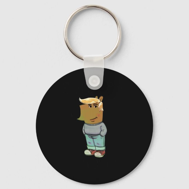 I Am Just A Chill Guy Trump Hairstyle Dog  Key Ring (Front)