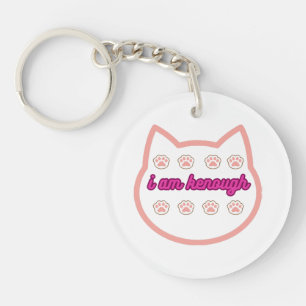 I am kenough t-shert cat key ring