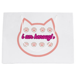 I am kenough t-shert cat large gift bag