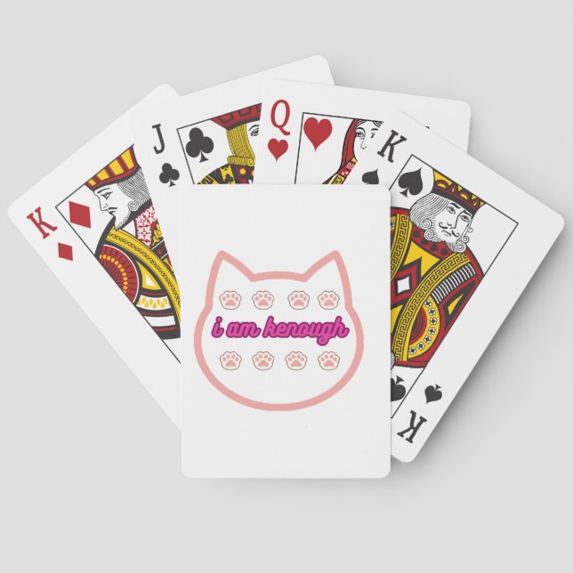 I am kenough t-shert cat  playing cards (Back)
