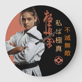 I am Kyokushin - Unbreakable, Unstoppable, Karate Large Clock