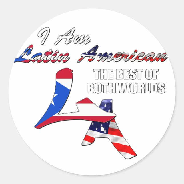 I Am Latin American Classic Round Sticker (Front)