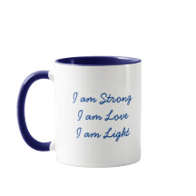 I am Light mug (blue handle)