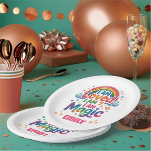 I Am Loved I Am Magic Birthday Girl Affirmation Paper Plate
