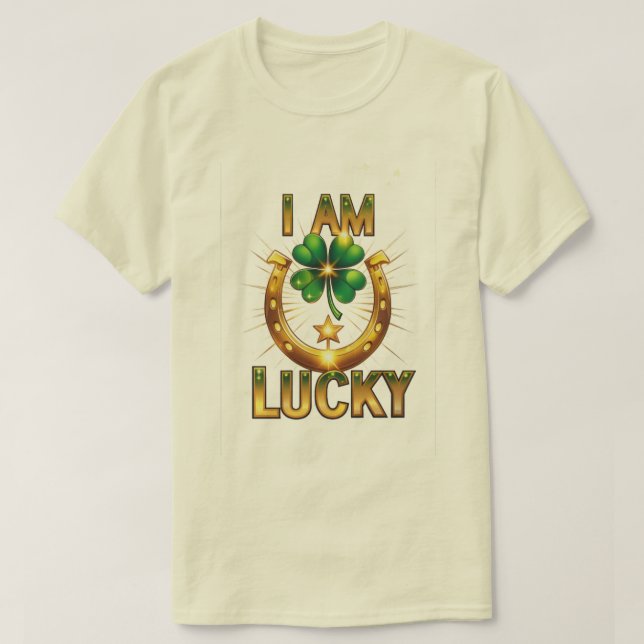 I Am Lucky – Bold Symbolic T-Shirt Design (Design Front)