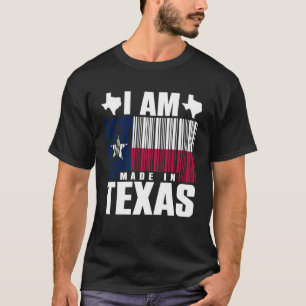 I Am Made in Texas Texan Flag Barcode Texas Indepe T-Shirt