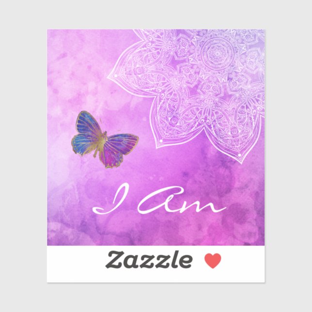 *~* I AM Mandala Meditation Butterfly Sticker (Sheet)