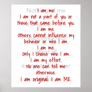 I Am Me Poster