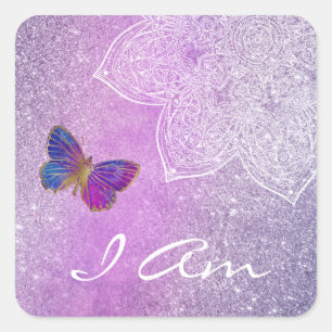 *I AM Meditation Mandala Butterfly Sticker