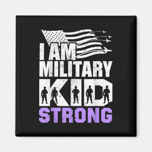 I Am Military Kid Strong Purple Up Kids Military C Magnet