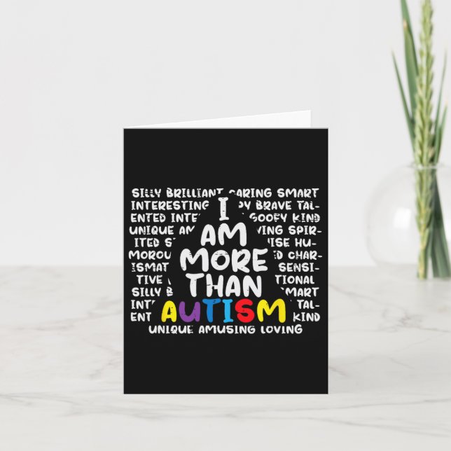 I Am More Than Autism Asd Awareness Men Women Boys Card