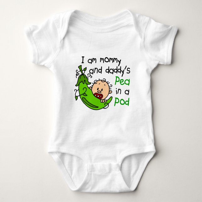 I Am Mummy & Daddy's Pea In A Pod 1 Baby Bodysuit (Front)