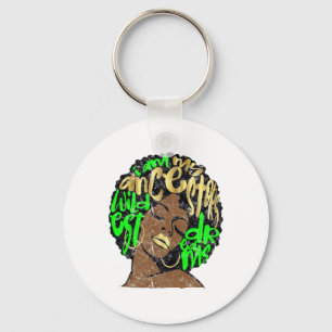 I Am My Ancestors Dreams Afro Black Queen Vintage Key Ring