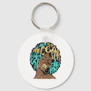 I Am My Ancestors Dreams Afro Black Queen Vintage Key Ring
