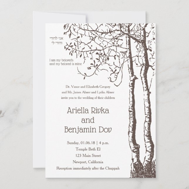 I am my beloved in Deep Root Wedding Invitation (Front)