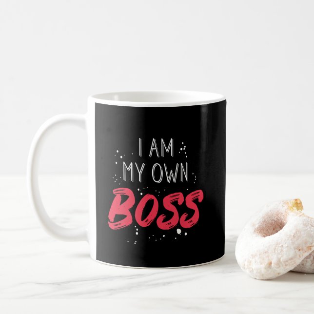 I Am My Own Boss Business Owner Entrepreneur Coffee Mug (With Donut)
