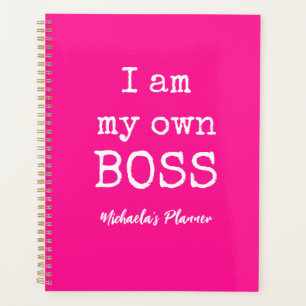 I AM MY OWN BOSS PINK AND WHITE PLANNER